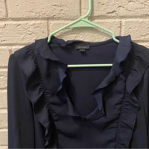 Ann Taylor V neck Ruffle Top